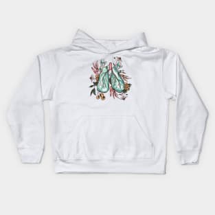 human lungs flowers leaves illustration Kids Hoodie